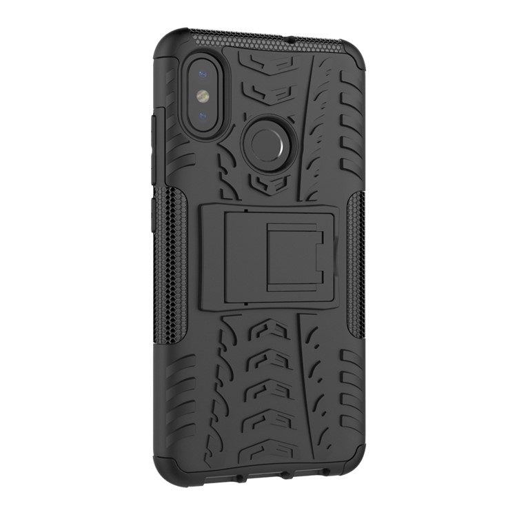 Snap-on Anti-Rutsch-PC + TPU Hybrid-Hülle Mit Ständer Für Xiaomi Mi 8 (6,21-Zoll) - Schwarz-9