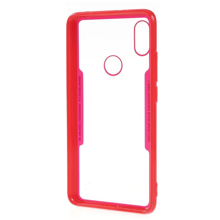 Silicone Edge + Crystal Acrylic Back Hybrid Phone Case Accessory for Xiaomi Redmi S2 / Y2 - Red-3