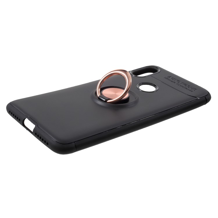 Finger Ring Kickstand TPU Phone Shell for Xiaomi Redmi S2/ Y2 (Built-in Magnetic Metal Sheet) - Black / Rose Gold-3