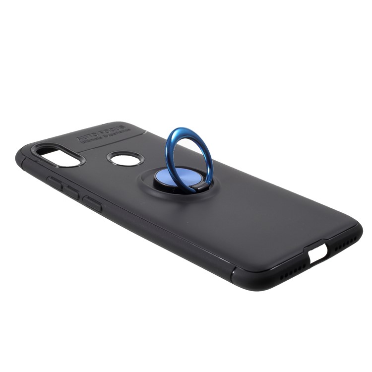 Finger Ring Kickstand TPU Protector Case for Xiaomi Redmi S2/ Y2 (Built-in Magnetic Metal Sheet) - Black / Blue-3