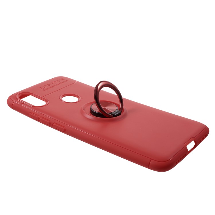 Finger Ring Kickstand TPU Cellphone Cover for Xiaomi Redmi S2/ Y2 (Built-in Magnetic Metal Sheet) - Red-3