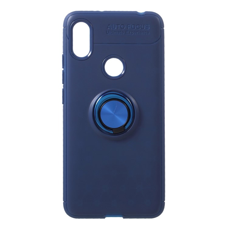 Finger Ring Kickstand TPU Cover Case for Xiaomi Redmi S2/ Y2 (Built-in Magnetic Metal Sheet) - Blue-1
