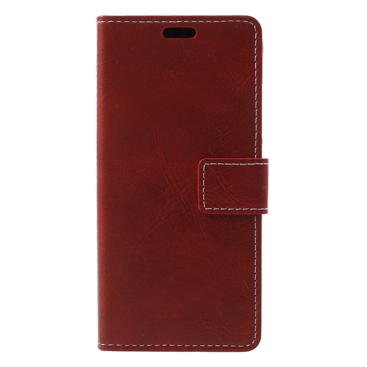 Crazy Horse Wallet Leather Stand Case for Xiaomi Redmi 6A (Single 12MP Rear Camera) - Brown-3