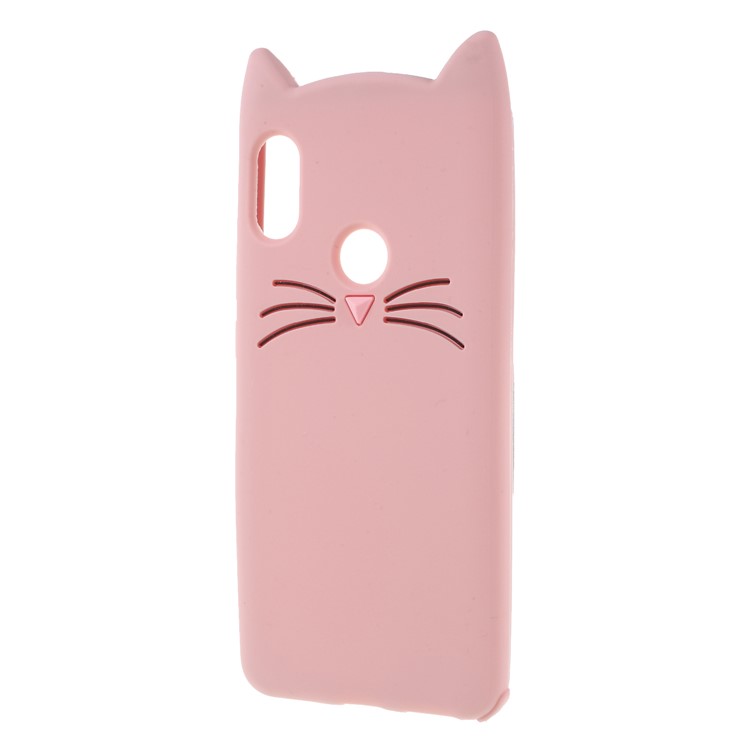 3D Bearded Cat Silicone Back Case for Xiaomi Mi 6X / Redmi Note 5 Pro (Dual Camera) / Redmi Note 5 (China) - Pink-2