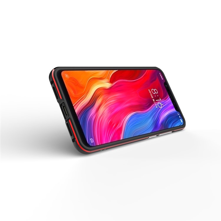 For Xiaomi Mi 8 (6.21-inch) Screw Lock Aluminium Alloy Bumper Case - Black / Red-5