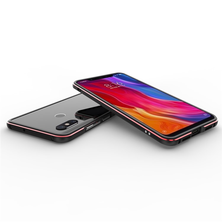 For Xiaomi Mi 8 (6.21-inch) Screw Lock Aluminium Alloy Bumper Case - Black / Red-7