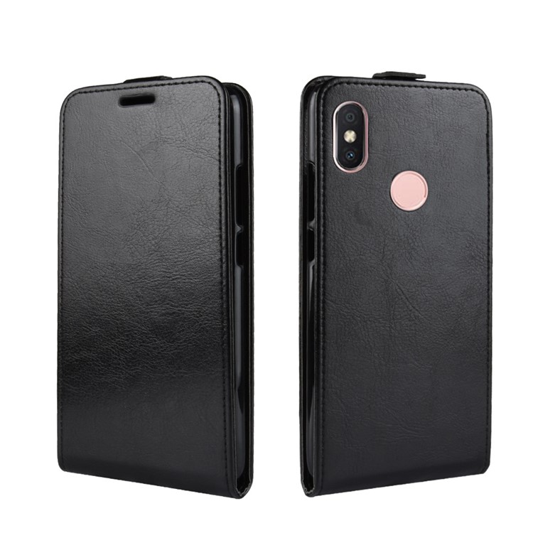 Crazy Horse Vertical Flip Leather Card Holder Casing for Xiaomi Redmi S2 / Y2 - Black-2
