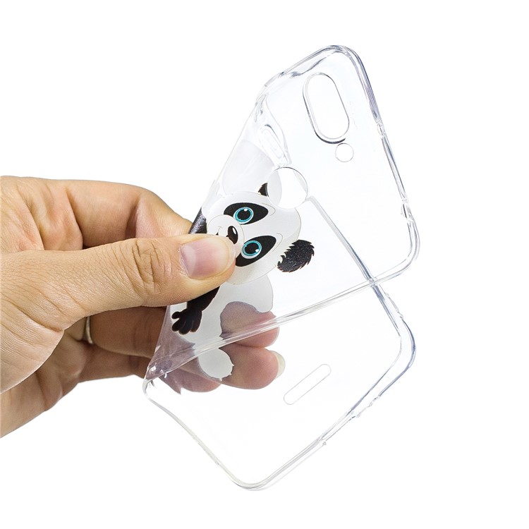 Guscio Di Rivestimento Del Telefono TPU Morbido Modello Per Xiaomi Redmi 6 (doppia Fotocamera: 12MP + 5MP) - Panda Che Gioca A Calcio-5
