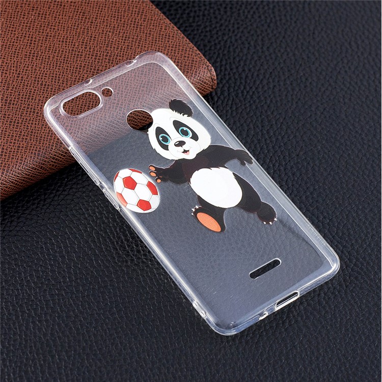 Guscio Di Rivestimento Del Telefono TPU Morbido Modello Per Xiaomi Redmi 6 (doppia Fotocamera: 12MP + 5MP) - Panda Che Gioca A Calcio-6