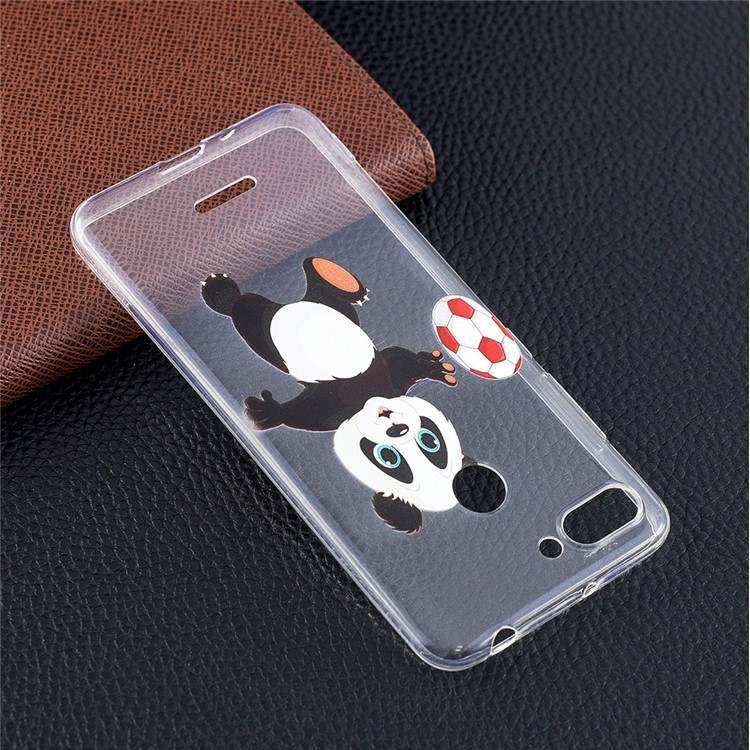 Guscio Di Rivestimento Del Telefono TPU Morbido Modello Per Xiaomi Redmi 6 (doppia Fotocamera: 12MP + 5MP) - Panda Che Gioca A Calcio-7