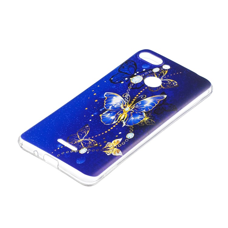 Pattern Printing Soft TPU Phone Accessory Case for Xiaomi Redmi 6 (Dual Camera: 12MP+5MP) - Blue Butterflies-3