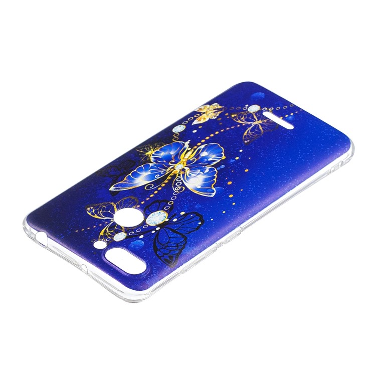 Pattern Printing Soft TPU Phone Accessory Case for Xiaomi Redmi 6 (Dual Camera: 12MP+5MP) - Blue Butterflies-4