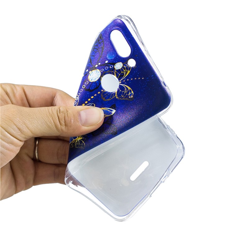Pattern Printing Soft TPU Phone Accessory Case for Xiaomi Redmi 6 (Dual Camera: 12MP+5MP) - Blue Butterflies-5