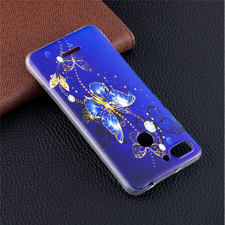 Pattern Printing Soft TPU Phone Accessory Case for Xiaomi Redmi 6 (Dual Camera: 12MP+5MP) - Blue Butterflies-7