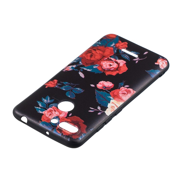 For Xiaomi Redmi 6 (Dual Camera: 12MP+5MP) Embossment Patterned TPU Phone Cover Shell - Peony-4