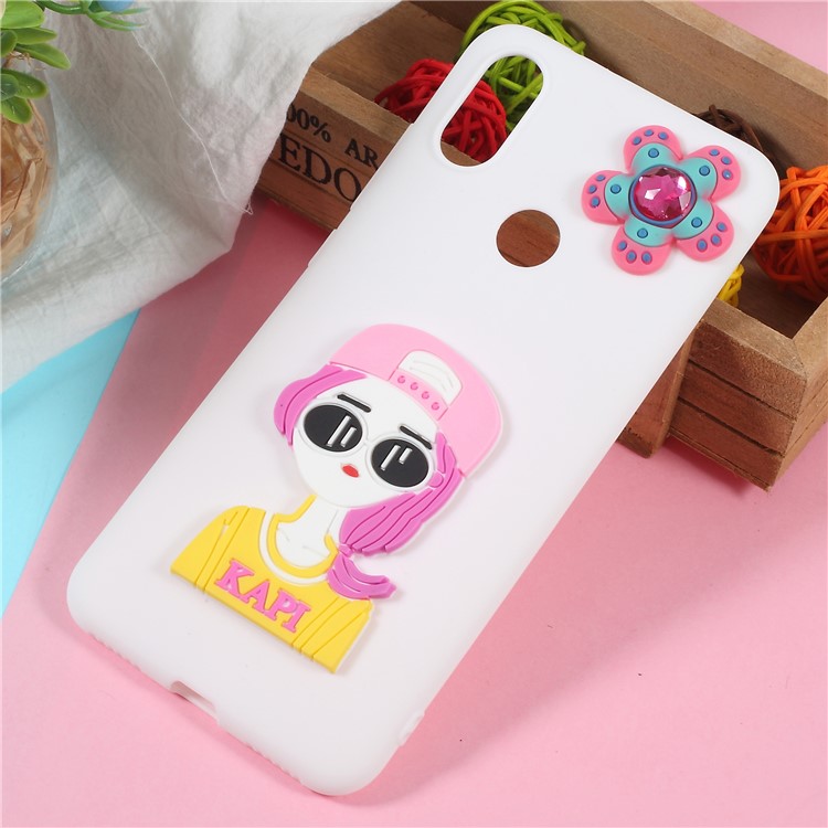 3D Cute Cartoon Image Soft TPU Phone Case for Xiaomi Mi A2 / Mi 6X - Fashion Girl-1