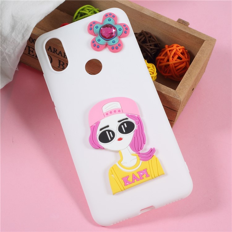 3D Cute Cartoon Image Soft TPU Phone Case for Xiaomi Mi A2 / Mi 6X - Fashion Girl-3