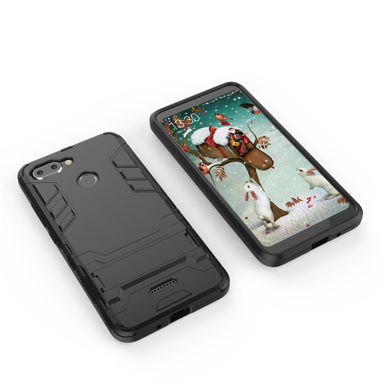Custodia Ibrida In Plastica TPU Cool Guard Con Cavalletto Per Xiaomi Redmi 6 (doppia Fotocamera: 12MP + 5MP) - Nero-3