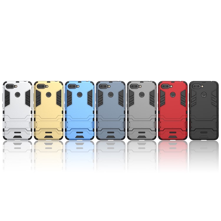 Cool Guard Plastic TPU Hybrid Mobile Case with Kickstand for Xiaomi Redmi 6 (Dual Camera: 12MP+5MP) - Grey-6