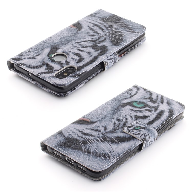 Pattern Printing Leather Wallet Cover for Xiaomi Mi 8 (6.21-inch) - Tiger Pattern-4