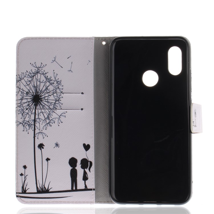 Pattern Printing Wallet Leather Stand Case for Xiaomi Mi 8 (6.21-inch) - Dandelion and Lovers-9
