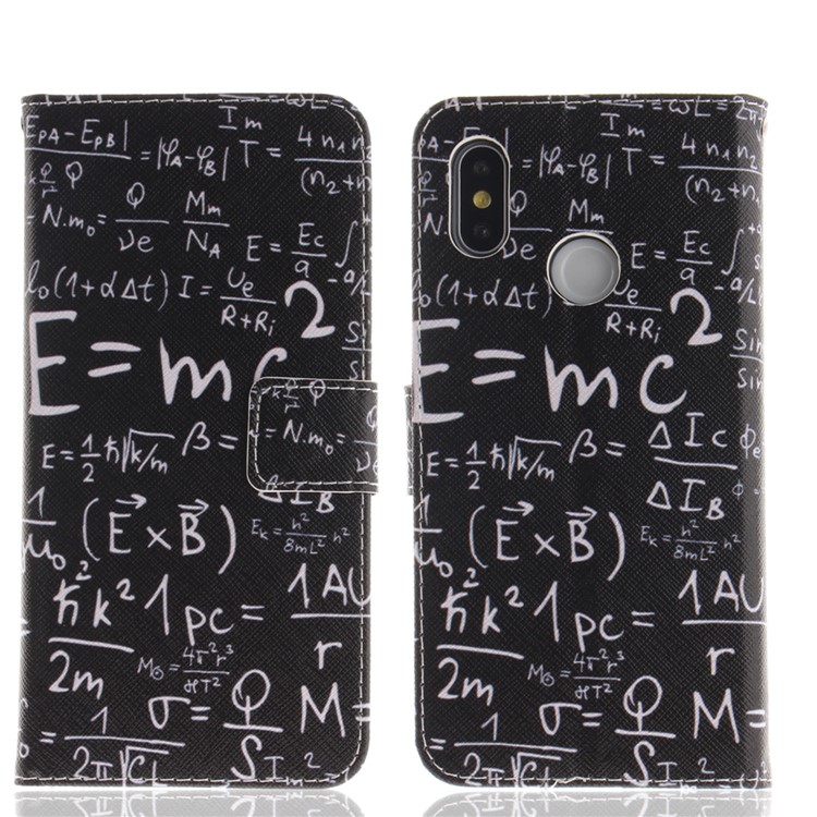 Pattern Printing Wallet Leather Stand Cover for Xiaomi Mi 8 (6.21-inch) - Mathematical Symbol-2