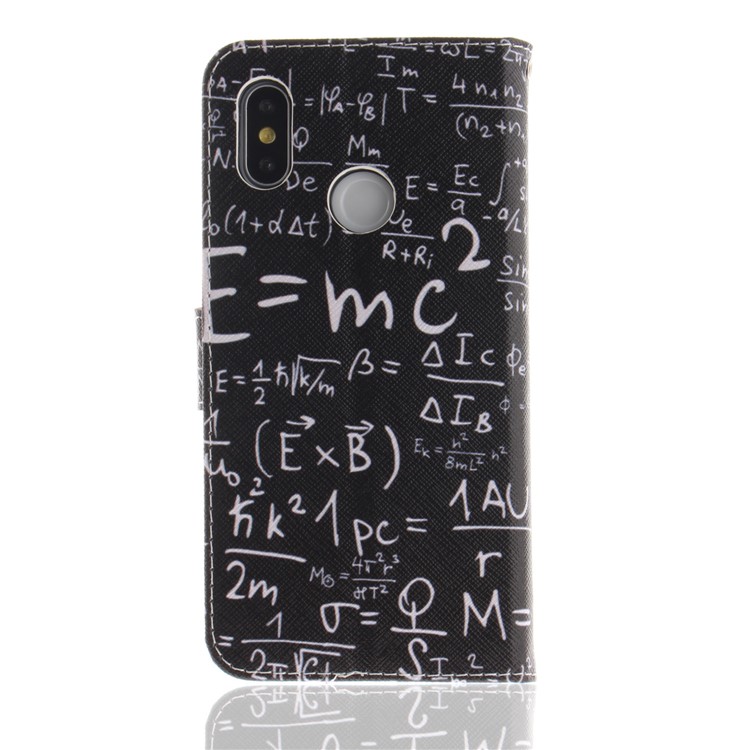 Pattern Printing Wallet Leather Stand Cover for Xiaomi Mi 8 (6.21-inch) - Mathematical Symbol-3