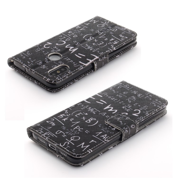 Pattern Printing Wallet Leather Stand Cover for Xiaomi Mi 8 (6.21-inch) - Mathematical Symbol-4
