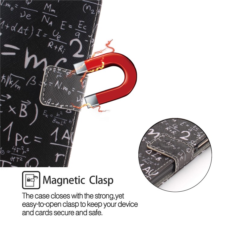 Pattern Printing Wallet Leather Stand Cover for Xiaomi Mi 8 (6.21-inch) - Mathematical Symbol-6