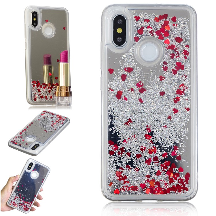 For Xiaomi Mi 8 (6.21-inch) Glitter Floating Quicksand Mirror Surface TPU Mobile Case - Silver-1