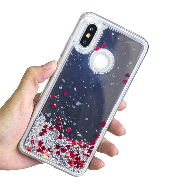 For Xiaomi Mi 8 (6.21-inch) Glitter Floating Quicksand Mirror Surface TPU Mobile Case - Silver-6