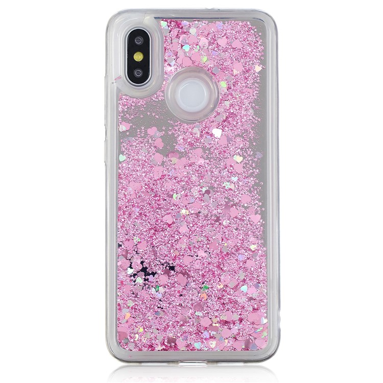 For Xiaomi Mi 8 (6.21-inch) Glitter Floating Quicksand Mirror Surface TPU Mobile Cover - Pink-2