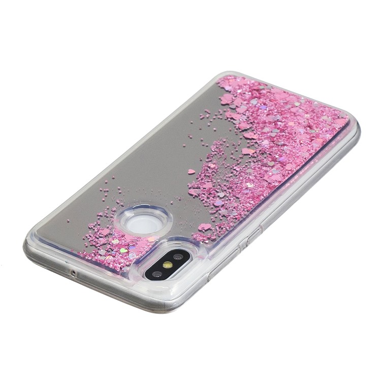 For Xiaomi Mi 8 (6.21-inch) Glitter Floating Quicksand Mirror Surface TPU Mobile Cover - Pink-4