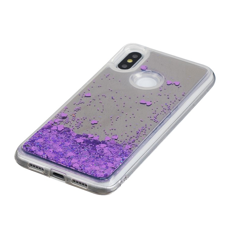 For Xiaomi Mi 8 (6.21-inch) Glitter Floating Quicksand Mirror Surface TPU Cellphone Cover Case - Purple-3