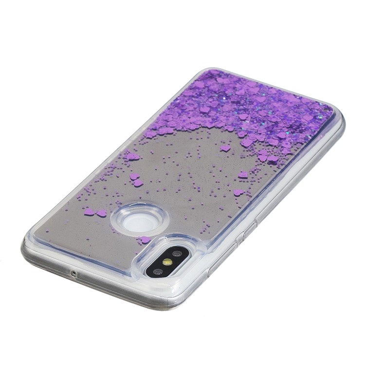 For Xiaomi Mi 8 (6.21-inch) Glitter Floating Quicksand Mirror Surface TPU Cellphone Cover Case - Purple-4