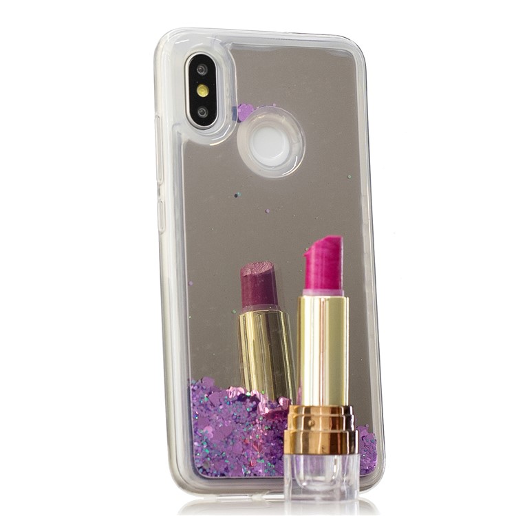 For Xiaomi Mi 8 (6.21-inch) Glitter Floating Quicksand Mirror Surface TPU Cellphone Cover Case - Purple-5