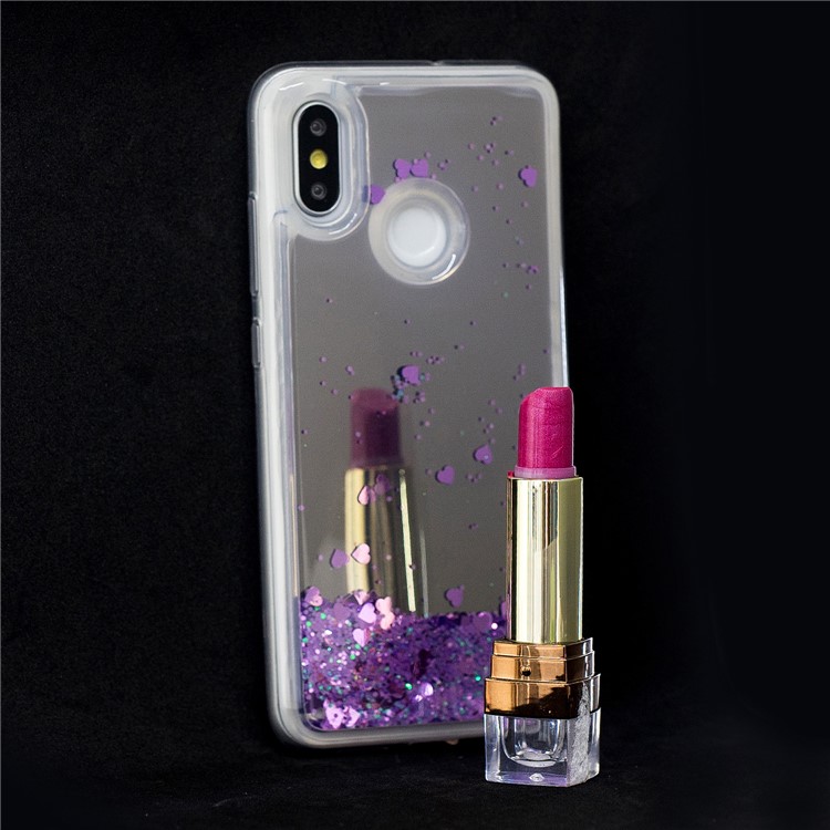 For Xiaomi Mi 8 (6.21-inch) Glitter Floating Quicksand Mirror Surface TPU Cellphone Cover Case - Purple-7