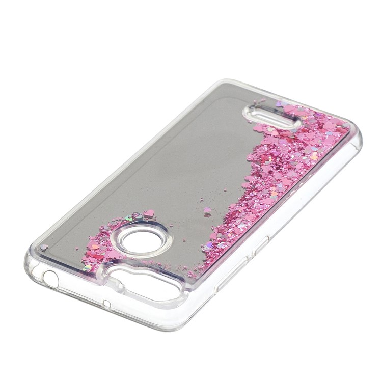 Glitter Floating Quicksand Mirror Surface TPU Mobile Cover for Xiaomi Redmi 6 - Pink-3