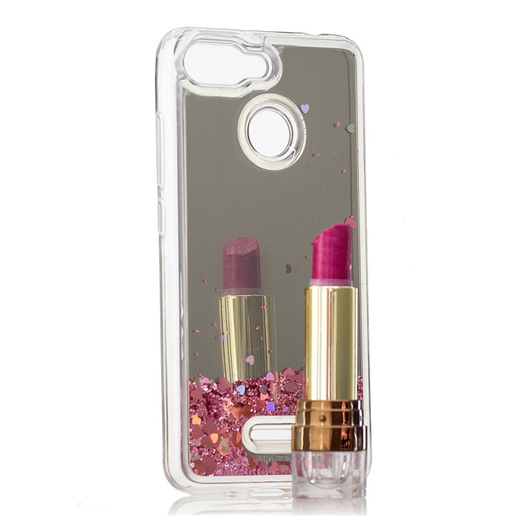 Glitter Floating Quicksand Mirror Surface TPU Mobile Cover for Xiaomi Redmi 6 - Pink-5