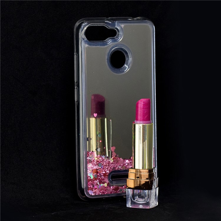 Glitter Floating Quicksand Mirror Surface TPU Mobile Cover for Xiaomi Redmi 6 - Pink-7