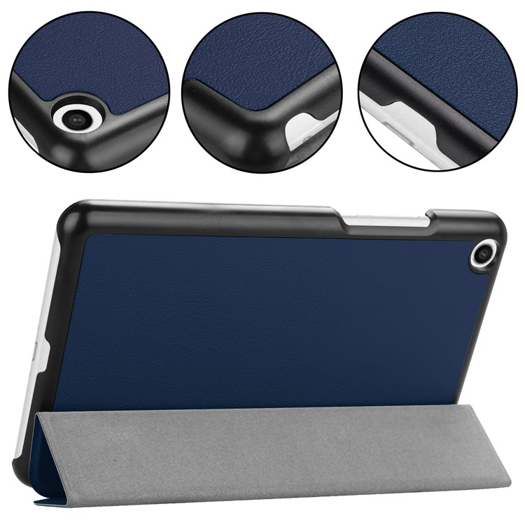 Leather Smart Cover with Tri-fold Stand for Xiaomi Mi Pad 4 - Dark Blue-5