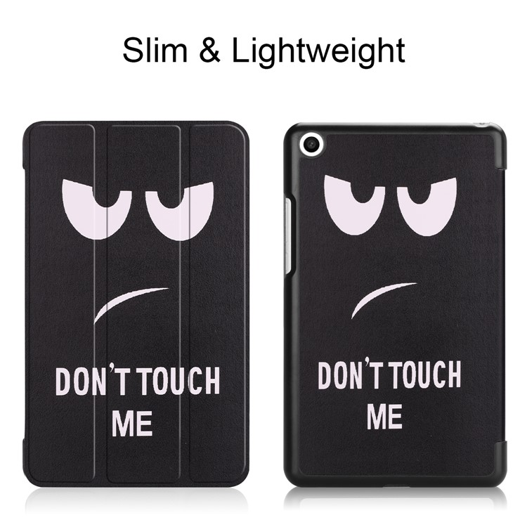 Pattern Printing Smart Tri-fold Leather Stand Case for Xiaomi Mi Pad 4 - Do not Touch Me-2