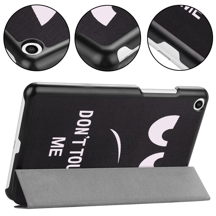 Pattern Printing Smart Tri-fold Leather Stand Case for Xiaomi Mi Pad 4 - Do not Touch Me-5