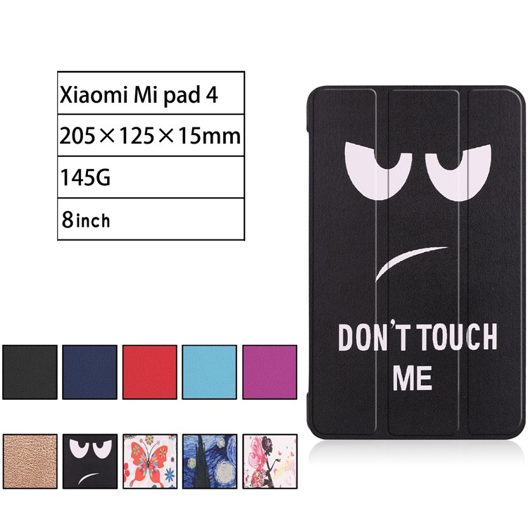 Pattern Printing Smart Tri-fold Leather Stand Case for Xiaomi Mi Pad 4 - Do not Touch Me-8