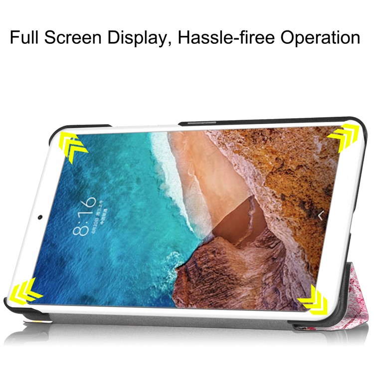 Pattern Printing Leather Smart Case with Tri-fold Stand for Xiaomi Mi Pad 4 - Beauty and Butterfly-6
