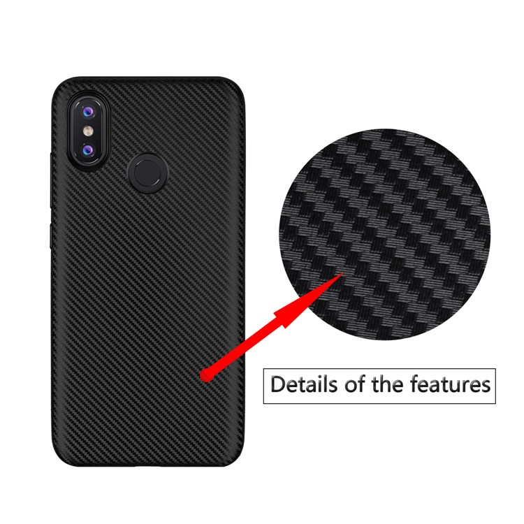 Carbon Fiber Texture Soft TPU Back Phone Case for Xiaomi Mi 8 (6.21-inch) - Black-6