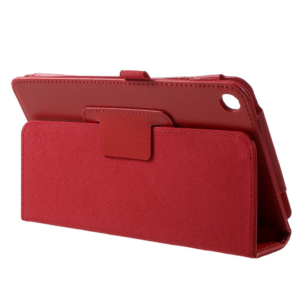 Litchi Texture PU Leather Stand Tablet Case for Xiaomi Mi Pad 4 - Red-4