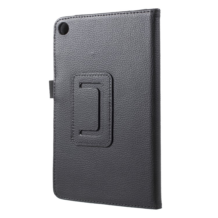 Textura Litchi Tampa de Couro PU Stand Tablet Para Xiaomi Mi Pad 4 - Preto-2