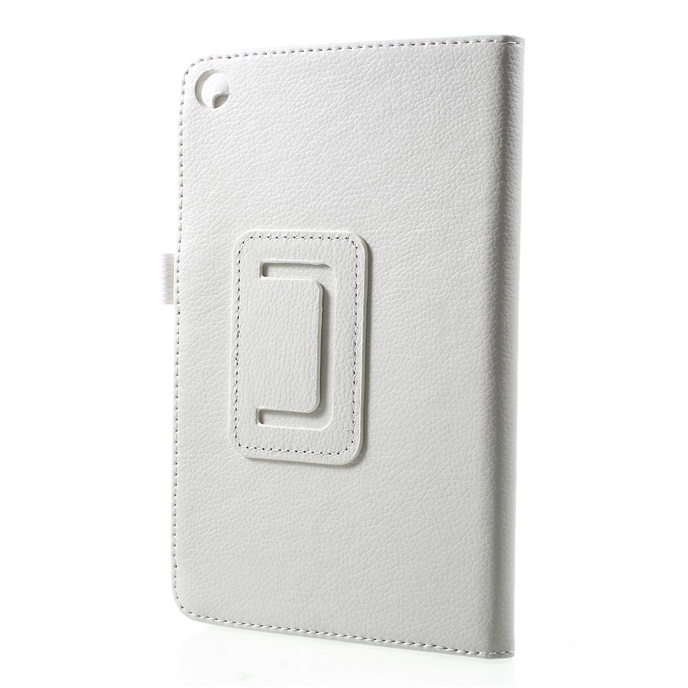 Litchi Textura PU Couro de Couro Para Xiaomi Mi Pad 4 - Branco-2