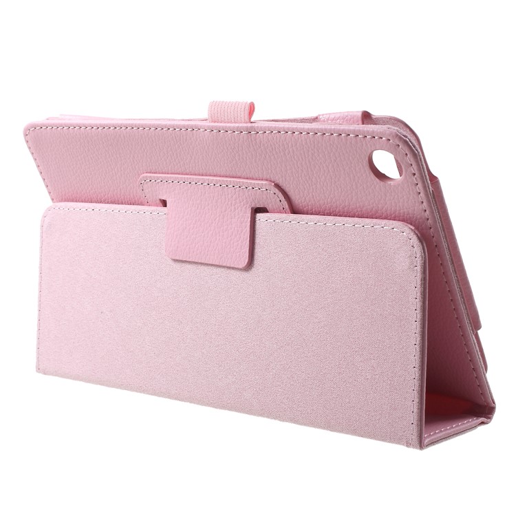 Litchi Texture PU Leather Stand Tablet Case Cover for Xiaomi Mi Pad 4 - Pink-4